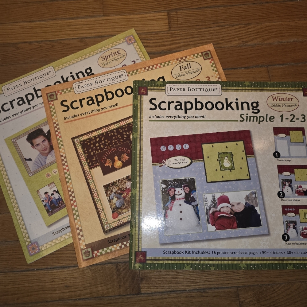 Scrapbook simple books 123 winter, fall & spring